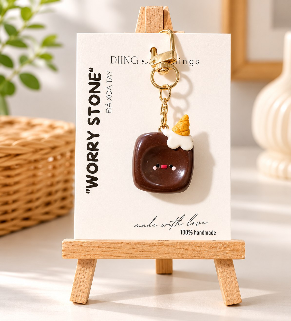 Đá Xoa Tay Mini | Keychain | Fudgelet The Mini Brownie